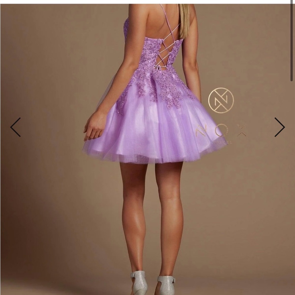 Lavender Lace Prom Dress